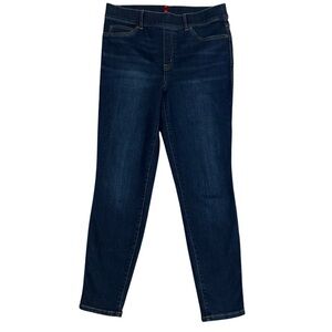 Spanx Pull-On Casual Elastic Waist Stretchy Skinny Shaping Jeans Blue Large